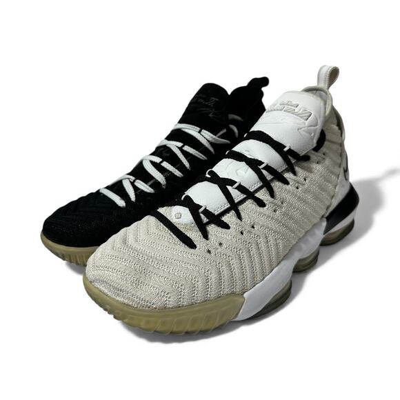 Nike Lebron XVI EQUALITY Black \u0026 White Men's Mid Sneakers 805969-100 size 12
